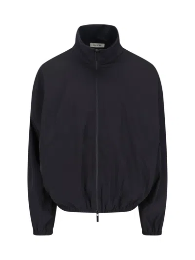 Fear Of God Minimalist Black Jacket With High Stand Collar