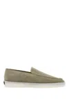 Fear Of God Minimalist Suede Loafer In Sage Green With Rubber Sole In Green