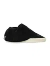 Fear Of God Moc Low Layered Distressed Suede Sneakers In Black