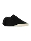 Fear Of God Moc Low Layered Distressed Suede Sneakers In Black