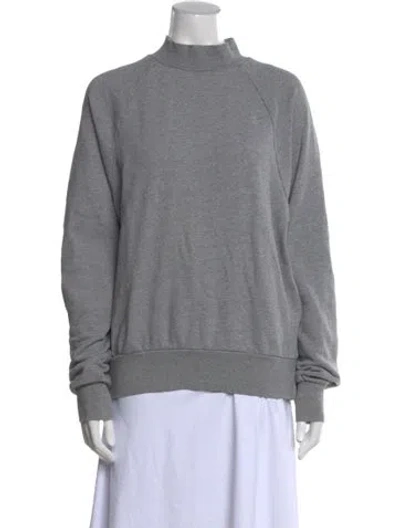 Pre-owned Fear Of God Mock Neck Long Sleeve Sweatshirt In Gray