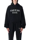 Fear Of God Fleece Raglan Crewneck Sweatshirt In Black
