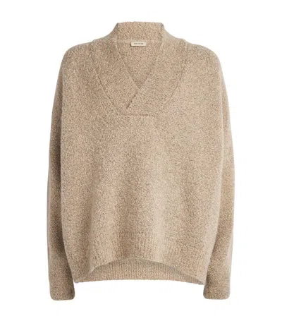 Fear Of God Mohair-wool V-neck Sweater In Beige