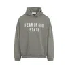 Fear Of God Moss Green Cotton 90s Fit Fleece Hoodie In Gray