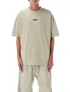 Fear Of God Natural Crewneck Logo T-shirt In White