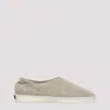 Fear Of God Beige Mules With Logo Patch On The Back And Elasticized Heel In Suede Man In Natural