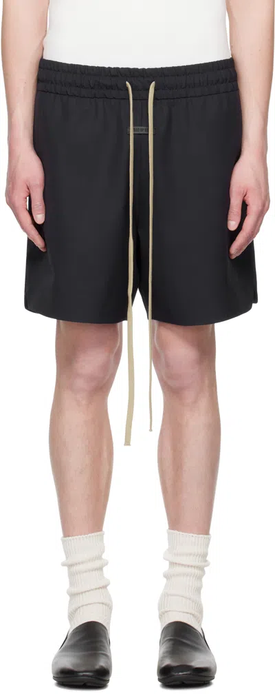 Fear Of God Mens Navy Tailored Brand-patch Relaxed Wool Shorts Xl