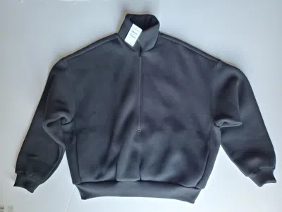 Pre-owned Fear Of God New  8th Collection Fleece Half Zip Pullover $550 In Black