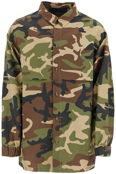 Fear Of God Nylon Camouflage Overshirt For In Green