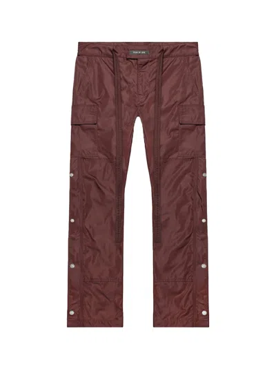 Pre-owned Fear Of God Nylon Snap Cargo Pants In Merlot