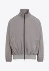 Fear Of God High Neck Track Jacket With Balloon Sleeves In Gray