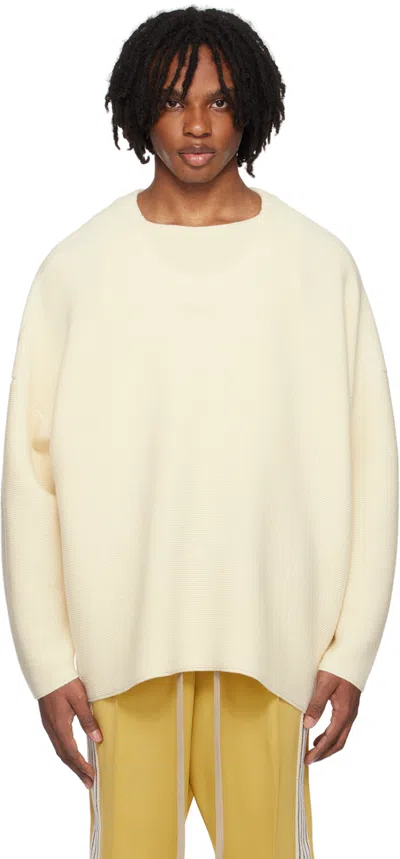 Fear Of God Off-white Dropped Shoulder Jumper In Cream