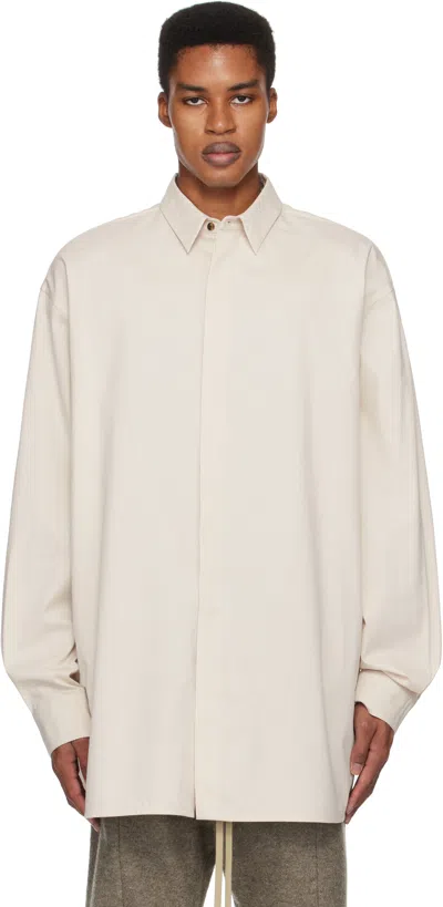 Fear Of God Off-white Vented Button Up Shirt In Cream