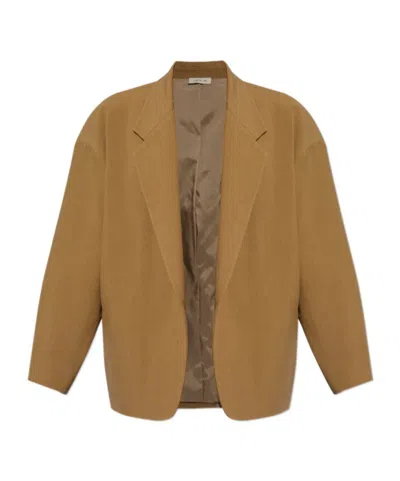 Fear Of God Open-front Virgin-wool Blazer In Brown