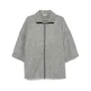 Fear Of God Gray Boiled Wool Short Sleeve Jacket In Gray