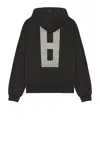 Fear Of God Overlapped 8 Grey Print Hoodie In Black