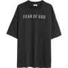 Fear Of God Greyt-shirt With Contrasting Front Logo Print In Black