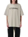 Fear Of God 'eternal' Grey Crewneck T-shirt With Embroidery On The Front And Logo Patch On The Rear In Neutrals