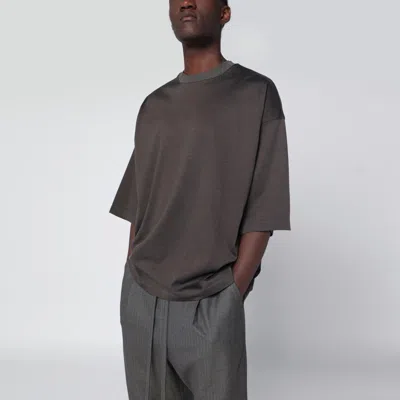 Fear Of God Oversized T-shirt In Faded Black Jersey In Gray