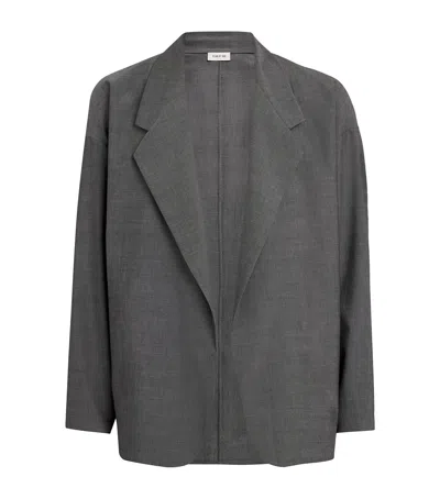 Fear Of God Gray Single-breasted Jacket In Cotton And Wool In Animal Print