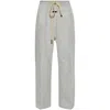 Fear Of God Grey Pants With Elastic Drawstring And Wide Leg In Cotton Blend Man In Gray