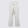 Fear Of God Relaxed Wide Leg Trousers Drawstring Detail In Gray