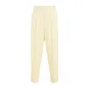 Fear Of God Single Pleat Tapered Cream Wool Trousers