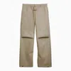 Fear Of God Wide Leg Trousers Elastic Waistband In Beige