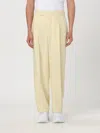 Fear Of God Single Pleat Tapered Cream Wool Trousers In Lemon