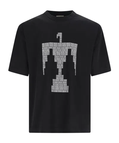 Fear Of God Patterned Crew Neck T-shirt In Black