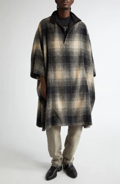 Fear Of God Plaid Leather Collar Poncho Pullover
