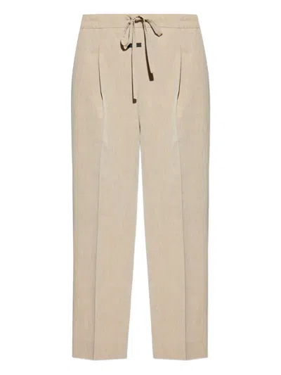 Fear Of God Pleat-detailed Drawstring Trousers In Neutral