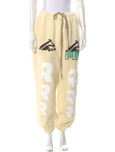 Pre-owned Fear Of God Printed Skinny Leg Pants In Yellow