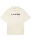 Fear Of God Cream-coloured T-shirt With Logo Men In Beige