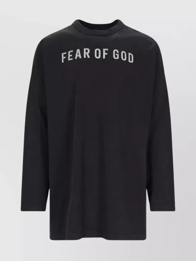Fear Of God Rear Graphic Print Crew Neck Long Sleeve T-shirt In Black