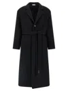Fear Of God Belted Long Coat Lapel In Black