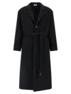 Fear Of God Belted Long Coat Lapel In Black