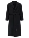 Fear Of God Belted Long Coat Lapel In Black