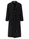 Fear Of God Belted Long Coat Lapel In Black
