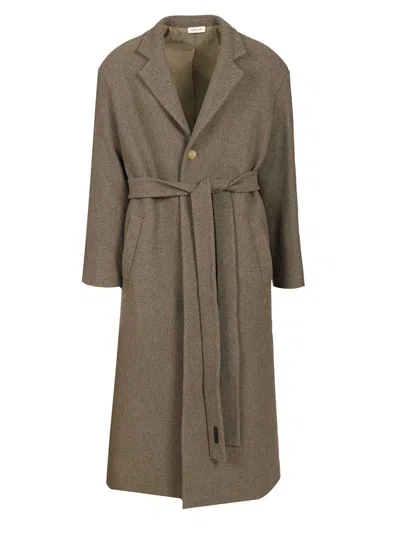 Fear Of God Relaxed Coat Coats Grey In Brown