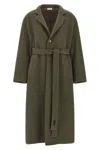 Fear Of God Long Length Belted Coat With Back Vent In Green