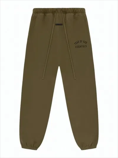 Fear Of God Relaxed-fit Brown Jogger Pants With Elastic Waistband In Green