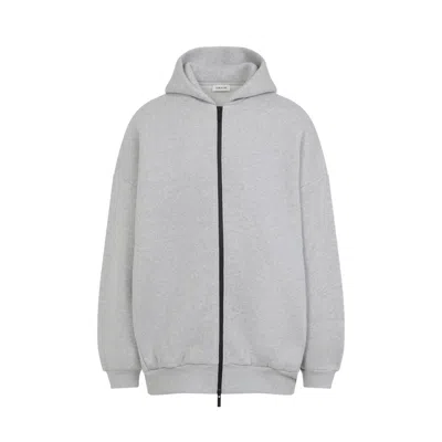FEAR OF GOD FEAR OF GOD RELAXED FIT GREY SWEATSHIRT WITH ZIP-UP FRONT