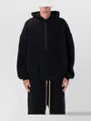 Fear Of God Full Zip-up Hoodie With Minimalist Design And Front Pocket In Black