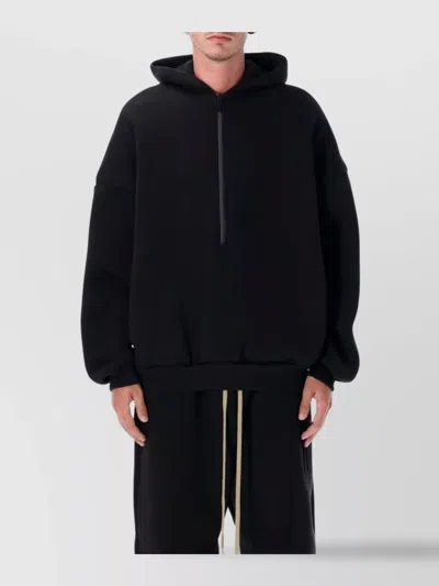 FEAR OF GOD RELAXED FIT HALFZIP HOODIE POCKETS