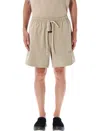 Fear Of God Relaxed Fit Nylon Soccer Shorts With Elongated Drawstring And Sleek Logo In Neutral