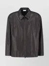 Fear Of God Relaxed Leather Jacket Long Sleeves In Black