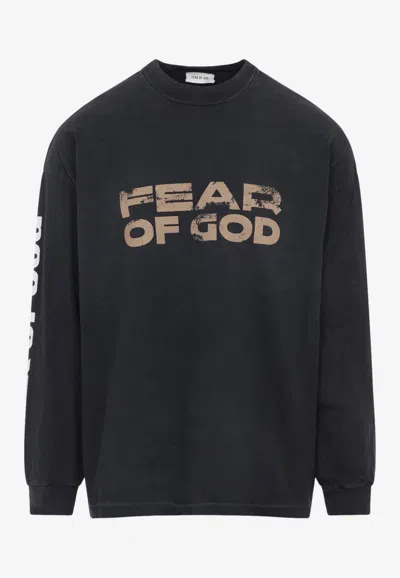 Fear Of God Relaxed Long Sleeve Graphic T-shirt In Black