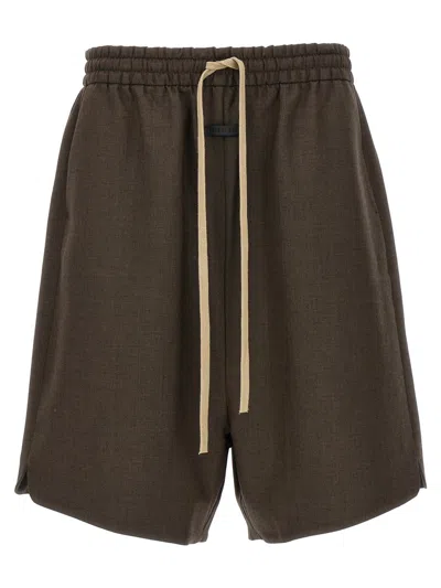 Fear Of God Wool Canvas Relaxed Short In Brown
