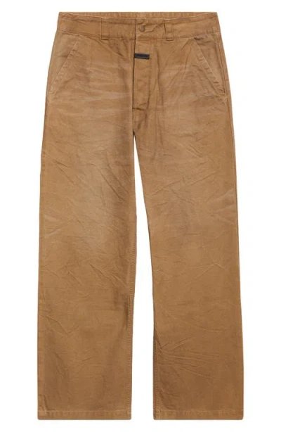 Fear Of God Relaxed Straight Leg Cotton Canvas Utility Pants In Brown